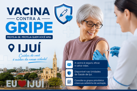 Vacinação contra a gripe acontece neste sábado, 13 de junho, em Ijuí