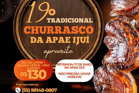 APAE Ijuí promove a 19ª edição do seu tradicional churrasco beneficente
